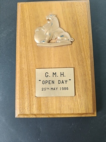 plaque for gmh open day