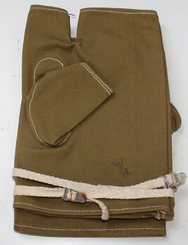 Military issue canvas gloves with straps