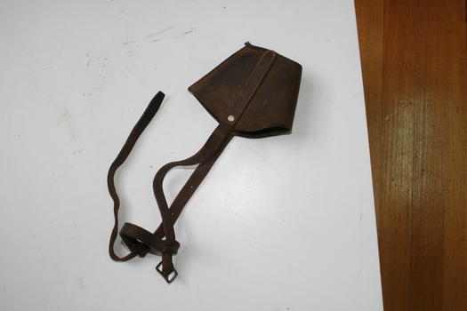 Brown leather muzzle used on dogs