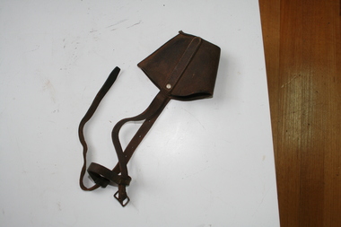 Brown leather muzzle used on dogs
