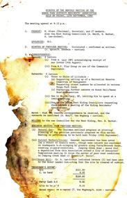 Minutes, Wonga Park & District Residents' Association Minutes of Monthly Meeting 12 September 1980