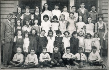 Photograph (sub-item) - School photo, 1931, with Mr. D.C. McCann, teacher, and Miss Peters, Sewing Mistress