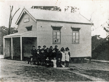 Photograph (sub-item) - The first Wonga Park School, opened on November 6th, 1895.  A fire destroyed this building in 1911