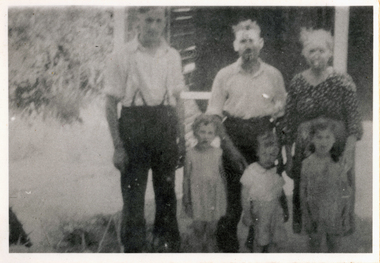 Photograph (sub-item) - Black and White, The Coniglio family on their property in Homestead Road in about 1935