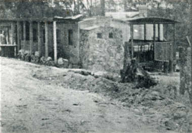 Photograph (sub-item) - Black and White, The cedar train carriage used by Arthur Davis as his kiosk and store in the late 1940’s