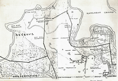Plan (sub-item) - Black and White, Map of “Yarra Brae”, site of Scout Jamboree and World Rover Moot, Not known, possibly 1985