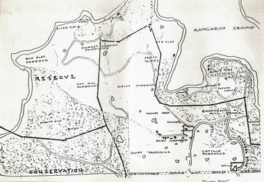 Plan (sub-item) - Black and White, Map of “Yarra Brae”, site of Scout Jamboree and World Rover Moot