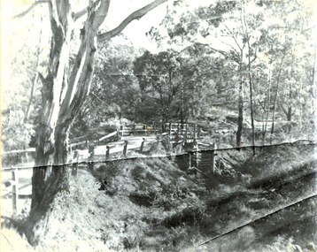 Photograph (sub-item) - Black and White, An early view of the bridge over Jumping Creek – date unknown, Not Known