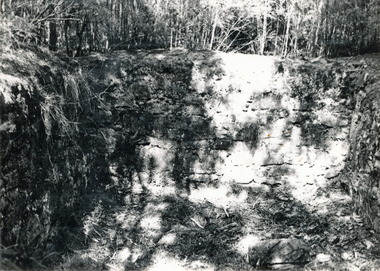 Photograph (sub-item) - Black and White, The remains of the illegal whisky still operated in the late 1800’s by gold miners.  Photo taken in 1984