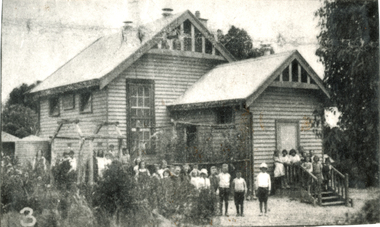 Photograph - Black and White, The new Wonga Park school built in 1912, photo c. 1930s