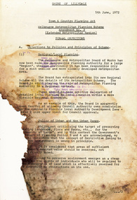 Work on paper - Document, 5 June 1972 Shire of Lillydale, Formal Objection to Melbourne Metropolitan Planning Scheme Amendment 3