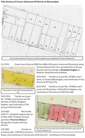 Document - Title History, Title History of Crown Allotment 9T Wonga Park