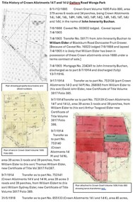 Document - Title History, Title History of Crown Allotments 14T and 14U Wonga Park