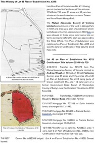 Document - Title History, Title History of Lot 49 Plan of Subdivision 4315 Wonga Park