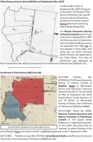 Decorative object - Title History, Title History of Lots 43 and 46 Plan of Subdivision 4315 Wonga Park