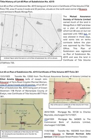 Document - Title History, Title History of Lot 45 on Plan of Subdivision 4315 Wonga Park