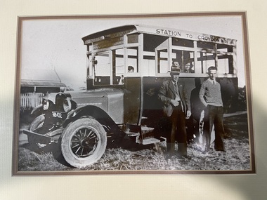Photograph - Black and White, Old Bus - Station to Croydon North