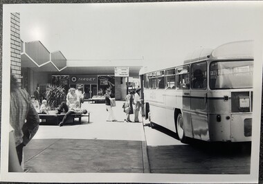 Photograph - Black and White Photo of, Bus at old Eastland