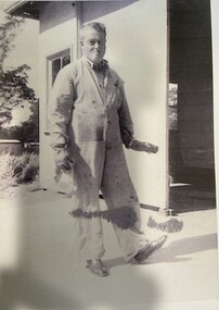 Photograph - Black and White Photo of, Clem Usher in overalls possibly at North Croydon bus depot