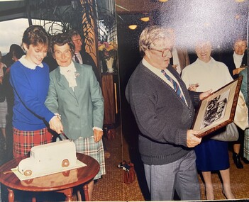 Photograph - Colour Photo of, Cutting of celebratory bus cake, etc