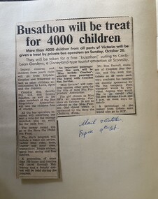 Newspaper - Newspaper cutting, Mail 8/10 & Express 9/10 "Busathon will be a treat for 4000 children"
