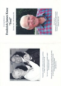 Document - Funeral Order of Service, of Frederick James "Fred" Knee born 22/5/1925 died 19/2/2016