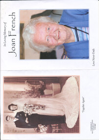 Document - Funeral Order of Service, of Joan French nee Stephenson born at Clyde Victoria 31/10/1923, died Croydon 1/8/2022