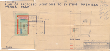 Document - Architectural Plan, Plan of proposed additions to Beagley’s store, amended 1/3/1968