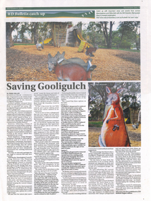 Newspaper - A newspaper cutting from Warrandyte Diary September 2020 Page 9, “Saving Gooligulch” a playground in Wonga Park
