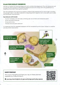 Flyer - c. 2021 Manningham City Council information sheet, “Plan for Dudley Reserve”