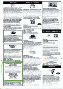 Flyer - A page from the 2015 Term 2 Wonga Park Community Cottage Program, advertising re a joint display of historical material at the Burch Family Memorial Hall on Saturday 23/5/2015 as part of the Manningham City Council Heritage Week