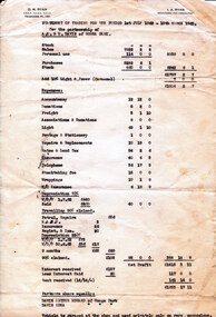 Document, 1962-1963 Statement of Trading for AE &E Davis