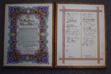 Illuminated Address, Address to Rt Rev Monsignor Moore, 1883