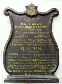 Honour Board, HACBS "Hibernian" Honour Board 1868 -1880