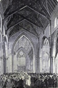 Wood engraving, Wood engraving of the installation of the first Catholic Bishop of Ballarat, 1874