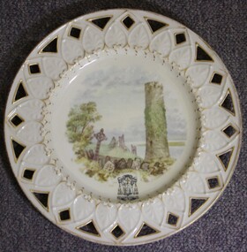 Porcelain plate, Handpainted Irish Belleek plate, c.1889