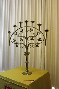 Candle holder, 7 branch candle holder (one of a pair)