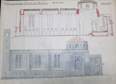sketch, Architectural rendering for new St Patrick's Cathedral Ballarat