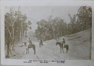 postcard, postcard of Kelly gang