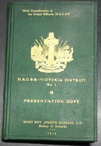 book, HACBS 'Hibernian' regulations book