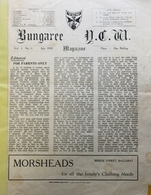 Magazine, Bungaree YCW Magazine, 1953