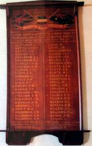 Honour Board, Kew Bowling Club's World War 1 Honour Board