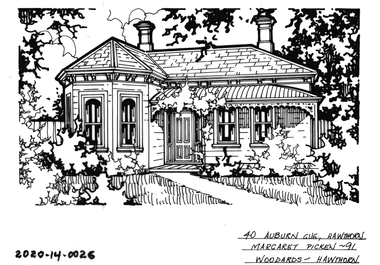 Drawing - Property Illustration, 40 Auburn Grove, Hawthorn East, 1991