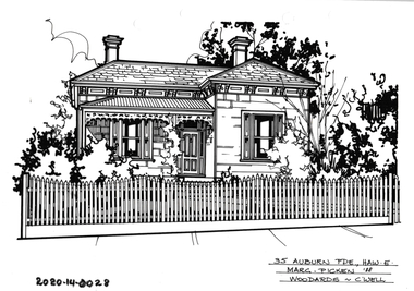 Drawing - Property Illustration, 35 Auburn Parade, Hawthorn East, 1988