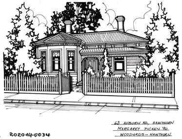 Drawing - Property Illustration, 63 Auburn Road, Hawthorn, 1990