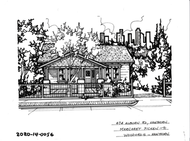 Drawing - Property Illustration, 474 Auburn Road, Hawthorn