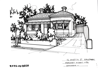 Drawing - Property Illustration, 12 Austin Street, Hawthorn, 1992