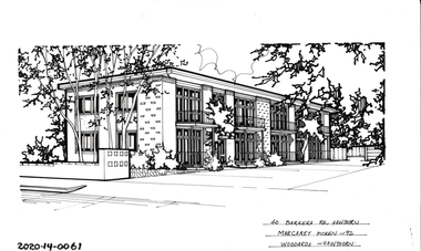 Drawing - Property Illustration, 40 Barkers Road, Hawthorn, 1992