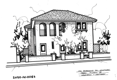 Drawing - Property Illustration, 100 Barkers Road, Hawthorn, 1992
