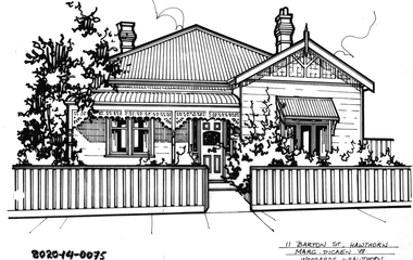 Drawing - Property Illustration, 11 Barton Street, Hawthorn